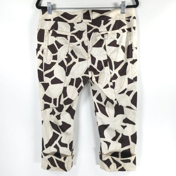 NWT DIANE von FURSTENBERG SILK Blend Capri Floral Giraffe Print Pants Size 10 - Picture 3 of 13